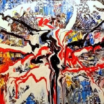 Картина под названием "Pouwer XXL" - Marcel Van Vliet, Подлинное произведение искусства, Акрил Установлен на Деревянная пане…