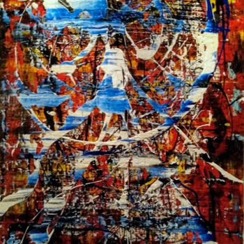 Картина под названием "Dreamer" - Marcel Van Vliet, Подлинное произведение искусства, Акрил Установлен на Деревянная панель