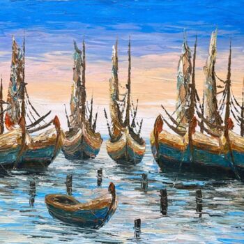 Painting titled "Anchored Dream" by J. Woko, Original Artwork, Acrylic