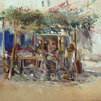 Malerei mit dem Titel "Marrakech art galery" von Jaamati, Original-Kunstwerk
