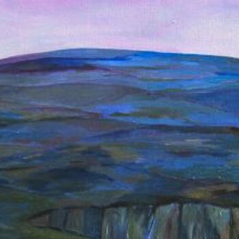 Schilderij getiteld "Paysage violet" door Jaap Van Der Wal, Origineel Kunstwerk
