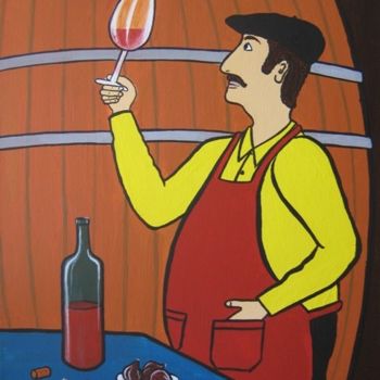 Peinture intitulée "In vino : veritas !" par Jean Louis Jabalé, Œuvre d'art originale