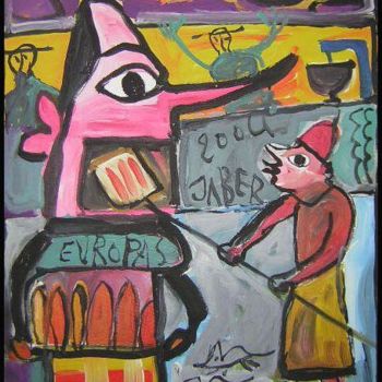 Painting titled "Le premier boulaner…" by Monsieur Jaber, Original Artwork