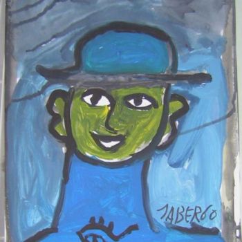 Pintura intitulada "Homme bleu" por Monsieur Jaber, Obras de arte originais