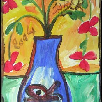 Painting titled "bouquet de fleurs" by Monsieur Jaber, Original Artwork