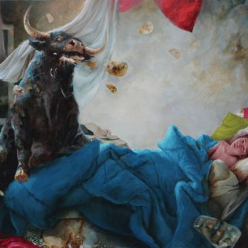 Pittura intitolato "mis  miedos" da Antonio Cavagnaro, Opera d'arte originale, Olio