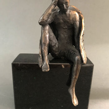 Sculpture titled "Thinking Man" by Jacek Cholewa, Original Artwork, Bronze