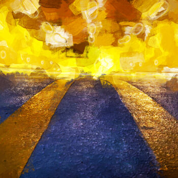 Digital Arts με τίτλο "Driving on empty ro…" από Jacek Dudziński, Αυθεντικά έργα τέχνης, Ψηφιακή ζωγραφική