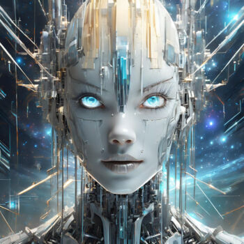 Digital Arts titled "Android cosmo" by Jacek Dudziński, Original Artwork, Digital Painting