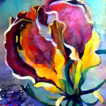 Digital Arts titled "Flame Lily" by Jacey-Lee Bushell, Original Artwork, Digital Painting