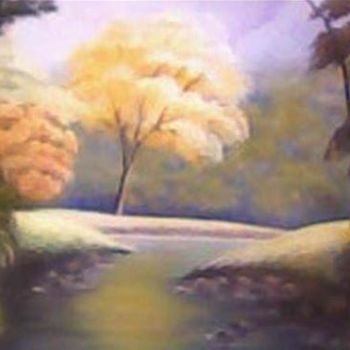 Painting titled "A luz da floresta" by Jaciara Brito, Original Artwork, Acrylic