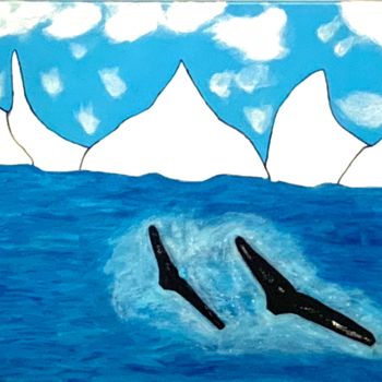 Pintura titulada "Plongée de Baleines…" por Jack Gomez, Obra de arte original, Acrílico