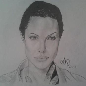 Painting titled "Angelina Jolie" by Andrea Palumbo, Original Artwork