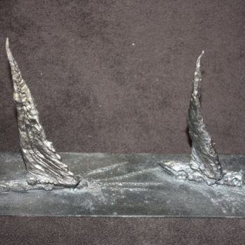 Skulptur mit dem Titel "les voiles d'acier" von Jacques Veinante (jackart), Original-Kunstwerk, Metalle