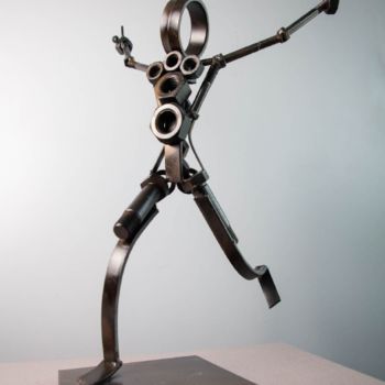 Skulptur mit dem Titel "carro-carry-2018.png" von Jacques Veinante (jackart), Original-Kunstwerk, Metalle