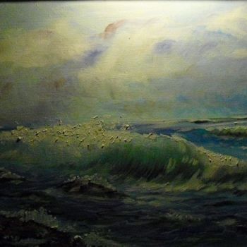 Pintura intitulada "la mer" por Jacques Veinante (jackart), Obras de arte originais