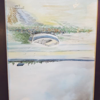 Malerei mit dem Titel "Marée basse" von Jacques Veinante (jackart), Original-Kunstwerk, Aquarell
