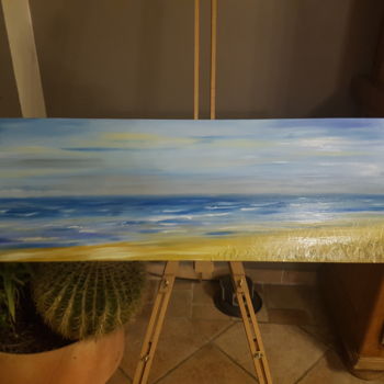 Painting titled "La plage" by Jacques Veinante (jackart), Original Artwork