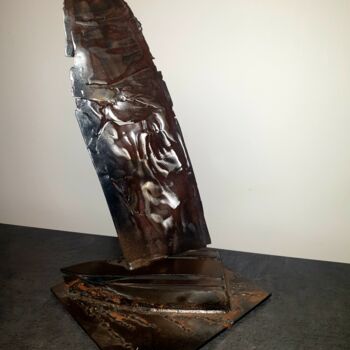 Sculpture intitulée "voilier en acier ap…" par Jacques Veinante (jackart), Œuvre d'art originale, Métaux