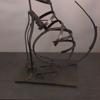 Sculpture intitulée "The metal cats" par Jacques Veinante (jackart), Œuvre d'art originale, Métaux