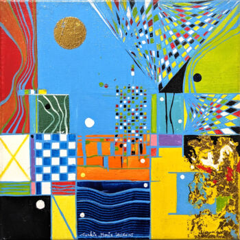 Malerei mit dem Titel "Fragments d'Horizon" von Jackie-Marc Laurent, Original-Kunstwerk, Acryl Auf Keilrahmen aus Holz monti…