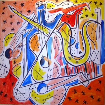 Painting titled "orquestra" by Jack Mast, Original Artwork, Acrylic