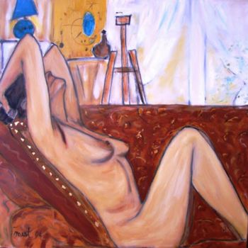Malerei mit dem Titel "pelada no sofa" von Jack Mast, Original-Kunstwerk, Öl
