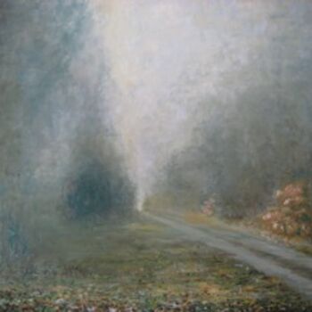 Peinture intitulée "Chemin dans la forê…" par Jacky Bellaguet, Œuvre d'art originale