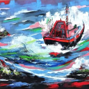 绘画 标题为“Chalutier en pêche…” 由Jacky Dumergue, 原创艺术品, 油