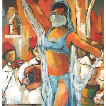 Painting titled "Danseuse Marocaine" by Jacky Dumergue, Original Artwork, Oil