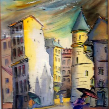 Pittura intitolato "Bordeaux-orage-sur-…" da Jacky Dumergue, Opera d'arte originale