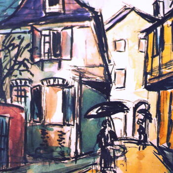 Schilderij getiteld "croquis-aquarelle-s…" door Jacky Dumergue, Origineel Kunstwerk