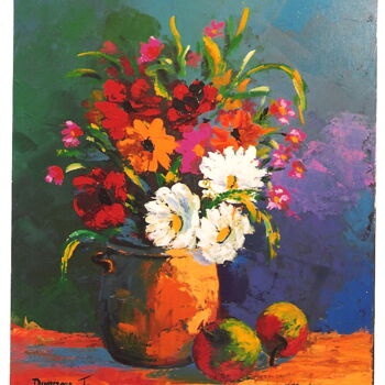 Peinture intitulée "Bouquet-aux-pommes.…" par Jacky Dumergue, Œuvre d'art originale