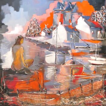 Malarstwo zatytułowany „La Sirène de Copenh…” autorstwa Jacky Dumergue, Oryginalna praca, Olej