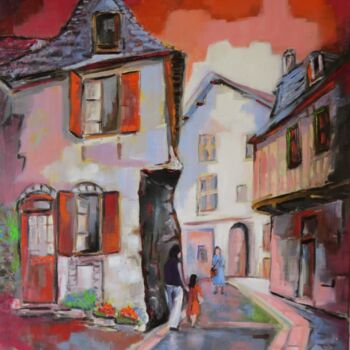 Painting titled "Salies de Béarn" by Jacky Dumergue, Original Artwork, Oil