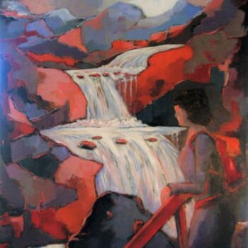 Pittura intitolato "La cascade de l'enf…" da Jacky Dumergue, Opera d'arte originale, Olio