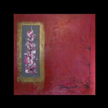 Painting titled "ROUGE RELIEF" by Jacky Duvigneau, Original Artwork