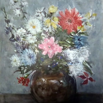 Painting titled "Bouquet champêtre" by Jacky Monka, Original Artwork, Watercolor