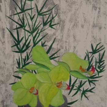 Pittura intitolato "orchidees" da Jacky Monka, Opera d'arte originale, Olio