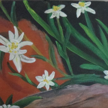 Schilderij getiteld "edelweiss" door Jacky Monka, Origineel Kunstwerk, Acryl