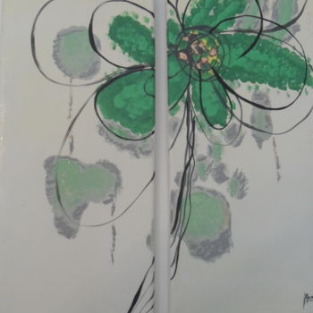 Pintura titulada "duo-fleur" por Jacky Monka, Obra de arte original, Oleo