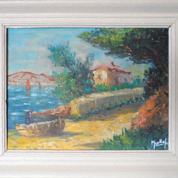 Painting titled "au bord de l eau" by Jacky Monka, Original Artwork, Oil