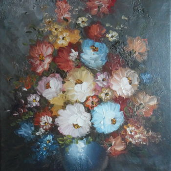 Painting titled "bouquet-d-antan.jpg" by Jacky Monka, Original Artwork, Oil