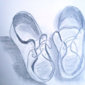 Drawing titled "mes souliers" by Jacky Monka, Original Artwork