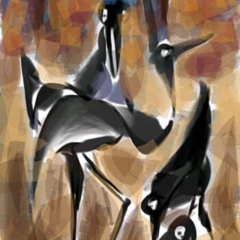 Digital Arts titled "Les oiseaux noirs." by Jacky Patin, Original Artwork