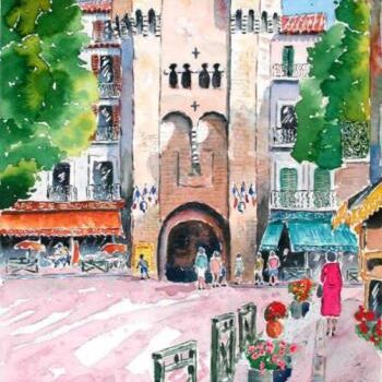 Painting titled "Porte de Manosque e…" by Jacky Roger, Original Artwork, Oil