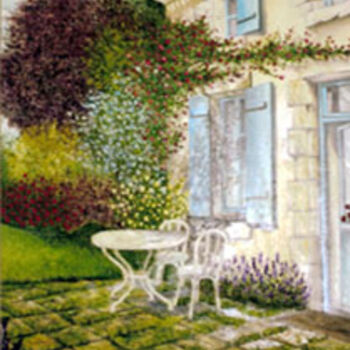 Painting titled "maison de province" by Jacky Guilvout, Original Artwork