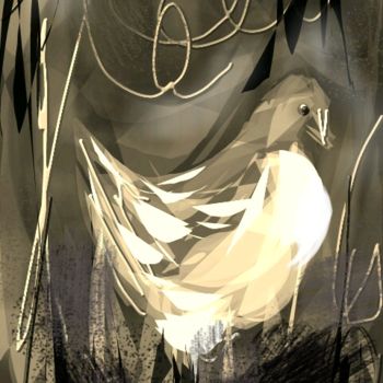 Grafika cyfrowa / sztuka generowana cyfrowo zatytułowany „Le pigeon...” autorstwa Jacky Patin, Oryginalna praca