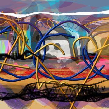 Цифровое искусство под названием "Le campement..." - Jacky Patin, Подлинное произведение искусства