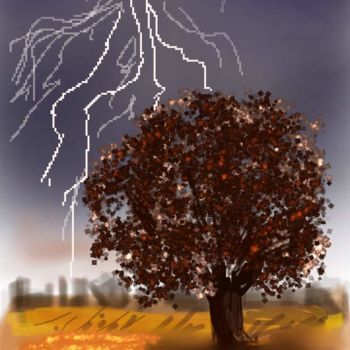 Arte digitale intitolato "L'orage..." da Jacky Patin, Opera d'arte originale